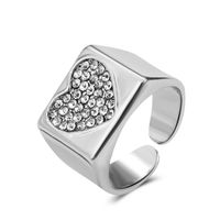 Grenzüberschreitender Neuer Ring Mode Mikrodiamant Metall Liebesring Zeigefingerring Weit Offener Ring sku image 2