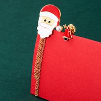 Christmas Series Alloy Color Dripping Oil Santa Claus Snowman Chain Brooch Tassel Buckle Christmas Accessories sku image 2