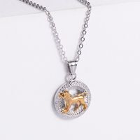 Titanium Steel Twelve Constellations Round Pendant Wholesale Nihaojewelry sku image 5