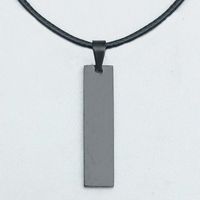 Fashion Simple Glossy Long Stainless Steel Lettering Leather Rope Necklace Wholesale Nihaojewelry main image 6