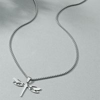 Fashion Simple Stainless Steel Hollow Dragonfly Necklace Wholesale Nihaojewelry main image 3