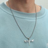 Fashion Simple Stainless Steel Hollow Dragonfly Necklace Wholesale Nihaojewelry main image 5