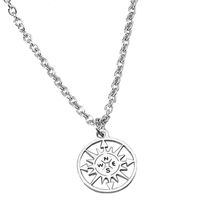Simple Stainless Steel Compass Titanium Steel Round Brand Necklace Wholesale Nihaojewelry main image 6