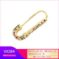 Wholesale Fashion Micro-inlaid Color Zircon Pin Copper Earrings Nihaojewelry sku image 3
