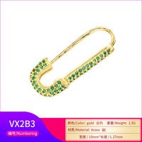 Wholesale Fashion Micro-inlaid Color Zircon Pin Copper Earrings Nihaojewelry sku image 4