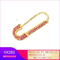Wholesale Fashion Micro-inlaid Color Zircon Pin Copper Earrings Nihaojewelry sku image 5