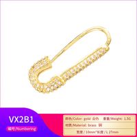Wholesale Fashion Micro-inlaid Color Zircon Pin Copper Earrings Nihaojewelry sku image 1