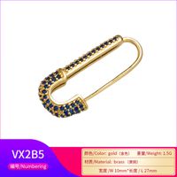 Wholesale Fashion Micro-inlaid Color Zircon Pin Copper Earrings Nihaojewelry sku image 6