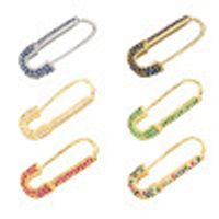 Wholesale Fashion Micro-inlaid Color Zircon Pin Copper Earrings Nihaojewelry sku image 7