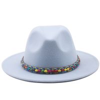 Retro Flat Big Brimmed Woolen Jazz Top Hat Wholesale Nihaojewelry main image 3