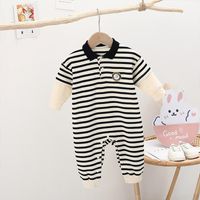 New Korean Striped Stand-up Collar Children's Romper Wholesale Nihaojewelry main image 1