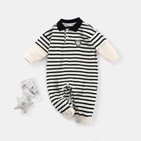 New Korean Striped Stand-up Collar Children's Romper Wholesale Nihaojewelry main image 3