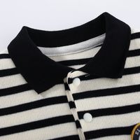 New Korean Striped Stand-up Collar Children's Romper Wholesale Nihaojewelry main image 4