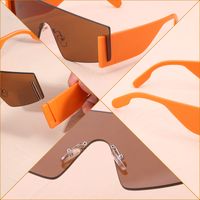 New Fashion All-in-one Sunglasses Women's Frameless Detachable Lens Wide Leg Sunglasses Women's Fashion Sunglasses main image 4