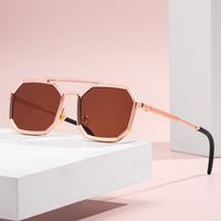 Retro Double Beam Polygonal Frame Sunglasses Wholesale Nihaojewelry main image 2