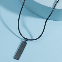 Fashion Simple Glossy Long Stainless Steel Lettering Leather Rope Necklace Wholesale Nihaojewelry sku image 2