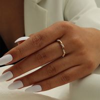 New Stitching Twist Ring Metal Retro Minimalist Open Ring main image 2