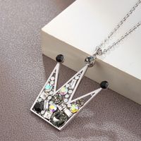 Color Rhinestone Crown Shape Long Sweater Chain Necklace Wholesale Jewelry Nihaojewelry sku image 1