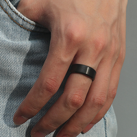 8mm Stainless Steel Black Ring main image 1