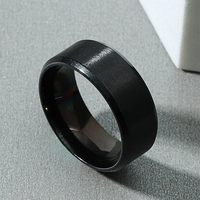 8mm Stainless Steel Black Ring main image 3