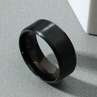 Bague Noire En Acier Inoxydable De 8mm main image 4