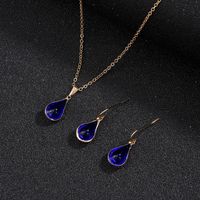 Water Drop Crystal Glass Necklace Earrings sku image 6