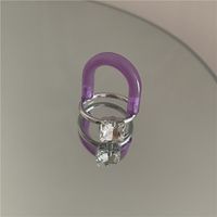 Fashion Candy Color Acrylic Round Rhinestone Double Color Matching Ring Wholesale Nihaojewelry sku image 1