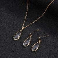 Tears Of The Goddess Crystal Glass Necklace Earrings sku image 3