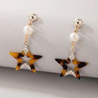 Fashion Pearl Five-pointed Star Branch Snowflake Tassel Earrings sku image 13