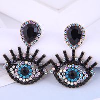 Fashion Metal Flashing Diamond Devil's Eye Earrings Wholesale Nihaojewelry main image 7