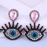 Fashion Metal Flashing Diamond Devil's Eye Earrings Wholesale Nihaojewelry sku image 1