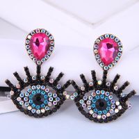 Fashion Metal Flashing Diamond Devil's Eye Earrings Wholesale Nihaojewelry sku image 5