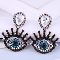 Fashion Metal Flashing Diamond Devil's Eye Earrings Wholesale Nihaojewelry sku image 2