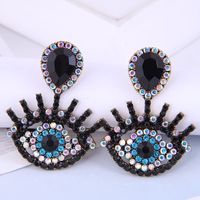 Fashion Metal Flashing Diamond Devil's Eye Earrings Wholesale Nihaojewelry sku image 6