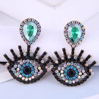 Fashion Metal Flashing Diamond Devil's Eye Earrings Wholesale Nihaojewelry sku image 4