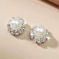 Aretes De Cobre Con Perlas De Diamantes De Imitación Para Mujer main image 3