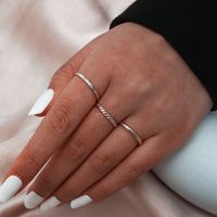 Juego De 3 Piezas De Anillo De Acero Titanio Adelgazante Con Giro Ultrafino Para Mujer main image 5