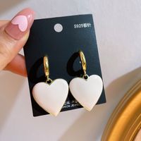 Korea S925 Silver Needle Milky White Love Earrings Temperament Fashion Atmospheric Earrings Simple Wild Earrings main image 3