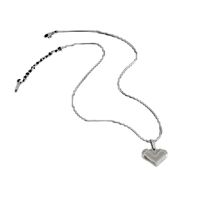 Korean New Stainless Steel Smooth Love Necklace Temperament Clavicle Chain Three-dimensional Peach Heart Jewelry Wholesale main image 4