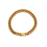 European And American 7.3mm Thick Cuban Chain Bracelet 18k Gold-plated Stainless Steel Bracelet main image 6