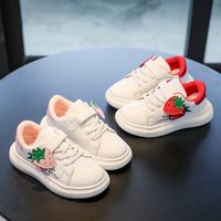 Girls Strawberry Shoes Baby White Sports Shoes Children Korean Casual Shoes 1-3 Years Old Children's Single Shoes main image 3