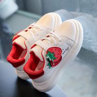 Girls Strawberry Shoes Baby White Sports Shoes Children Korean Casual Shoes 1-3 Years Old Children's Single Shoes main image 4