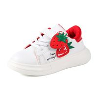 Girls Strawberry Shoes Baby White Sports Shoes Children Korean Casual Shoes 1-3 Years Old Children's Single Shoes main image 6