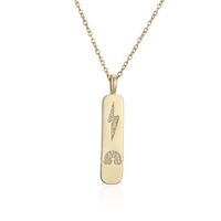 Fashion Heart-shape Cross Rainbow Lightning Copper Inlaid Zircon Necklace Wholesale sku image 1