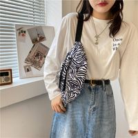 New Printed Cow Pattern Female Small Shoulder Bag Chest Bag Waist Bag main image 4