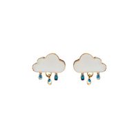 Japan And South Korea Fashion Earrings Cloud Raindrops Pendant Rhinestone Resin Stud Earrings Wholesale main image 6