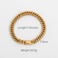 European And American 7.3mm Thick Cuban Chain Bracelet 18k Gold-plated Stainless Steel Bracelet sku image 1