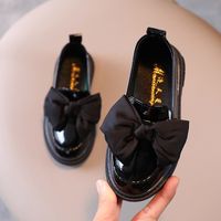 Girls' Leather Shoes Spring And Autumn British Style Bow Princess Shoes Children's Single Shoes Soft Sole Casual Shoes sku image 6