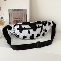 New Printed Cow Pattern Female Small Shoulder Bag Chest Bag Waist Bag sku image 7