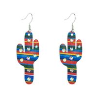 1 Pair Elegant Vintage Style Classic Style Cactus Painted Plating Inlay Alloy Rhinestones Silver Plated Drop Earrings main image 6